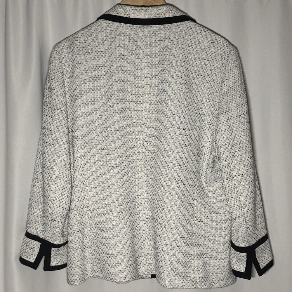 Kasper Tweed Contrast Black White 3 Button Women's Blazer Jacket Plus Size 18 - Picture 10 of 16